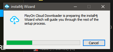 The program installs after the install wizard loads.