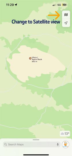 Apple Maps view of Location