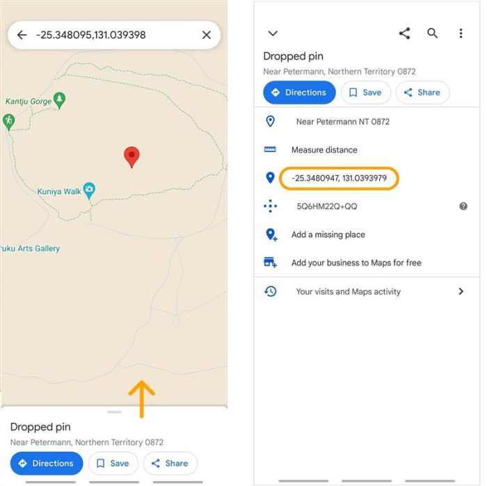Where your lats and longs can be found on Google Maps